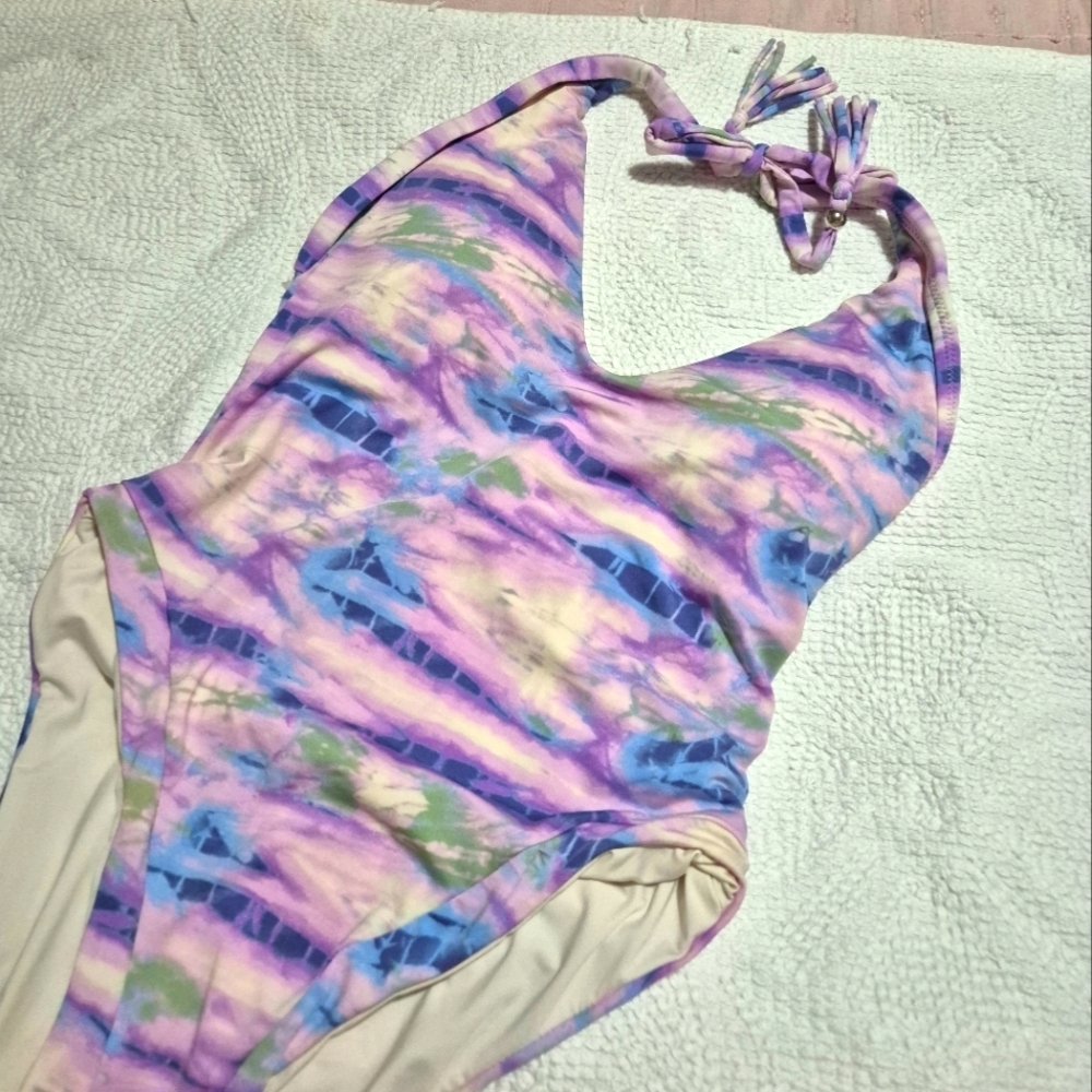 NEW...Isabella Rose Purple-blue Halter Swimsuit...SIZE:M - Picture 11 of 13